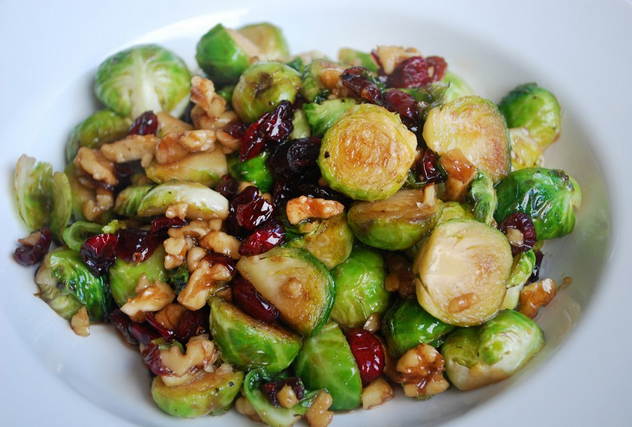 Brown Sugar Sprouts With Cranberries & Walnuts