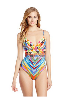 V-Neck One Piece Swimsuit