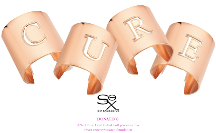 So Excessive Rose Gold Initial Cuff, $44 each