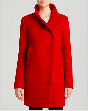 Red Asymmetrical Front Coat