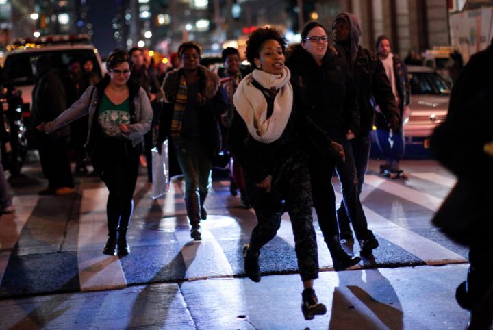 NYC Protestors Run