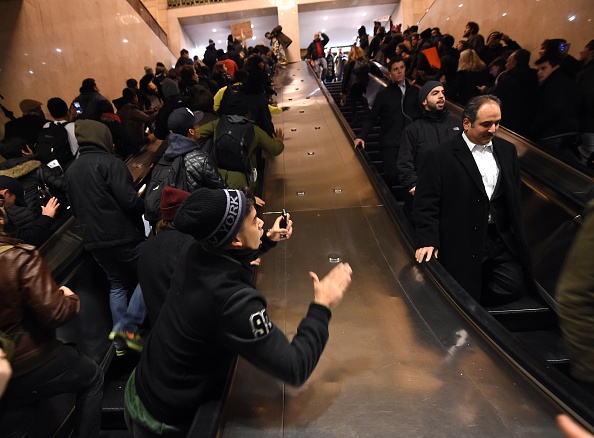Protestors Interrupt Commuters Trying To Get Home