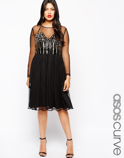 Skater Dress with Baroque Beading