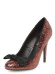 Bronze Sequin Bow Pumps