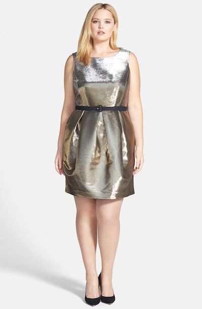 Belted Metallic Dress