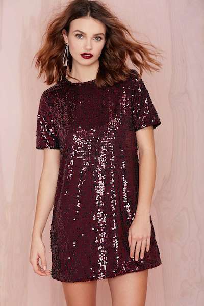 Burgundy Sequin Dress