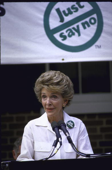 Nancy Reagan (born Anne Frances Robbins)-Married to Ronald Reagan, The First Lady from 1981-1989