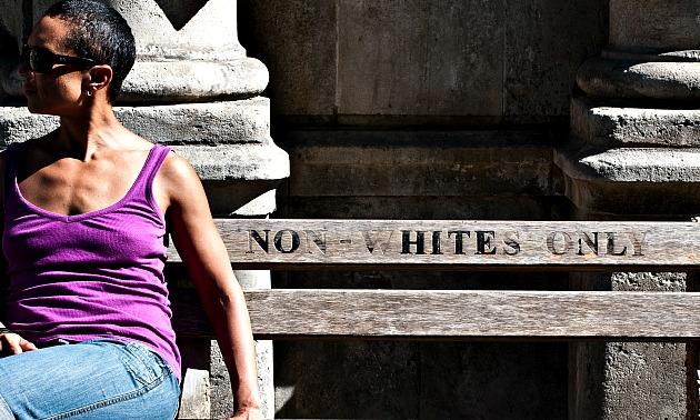 Black Woman At Whites Only Monument
