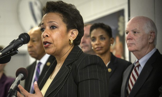 Atty Gen. Loretta Lynch and Education Secretary Arne Duncan visit inmates enrolled in an education program at a local prison in Jessup, MD.