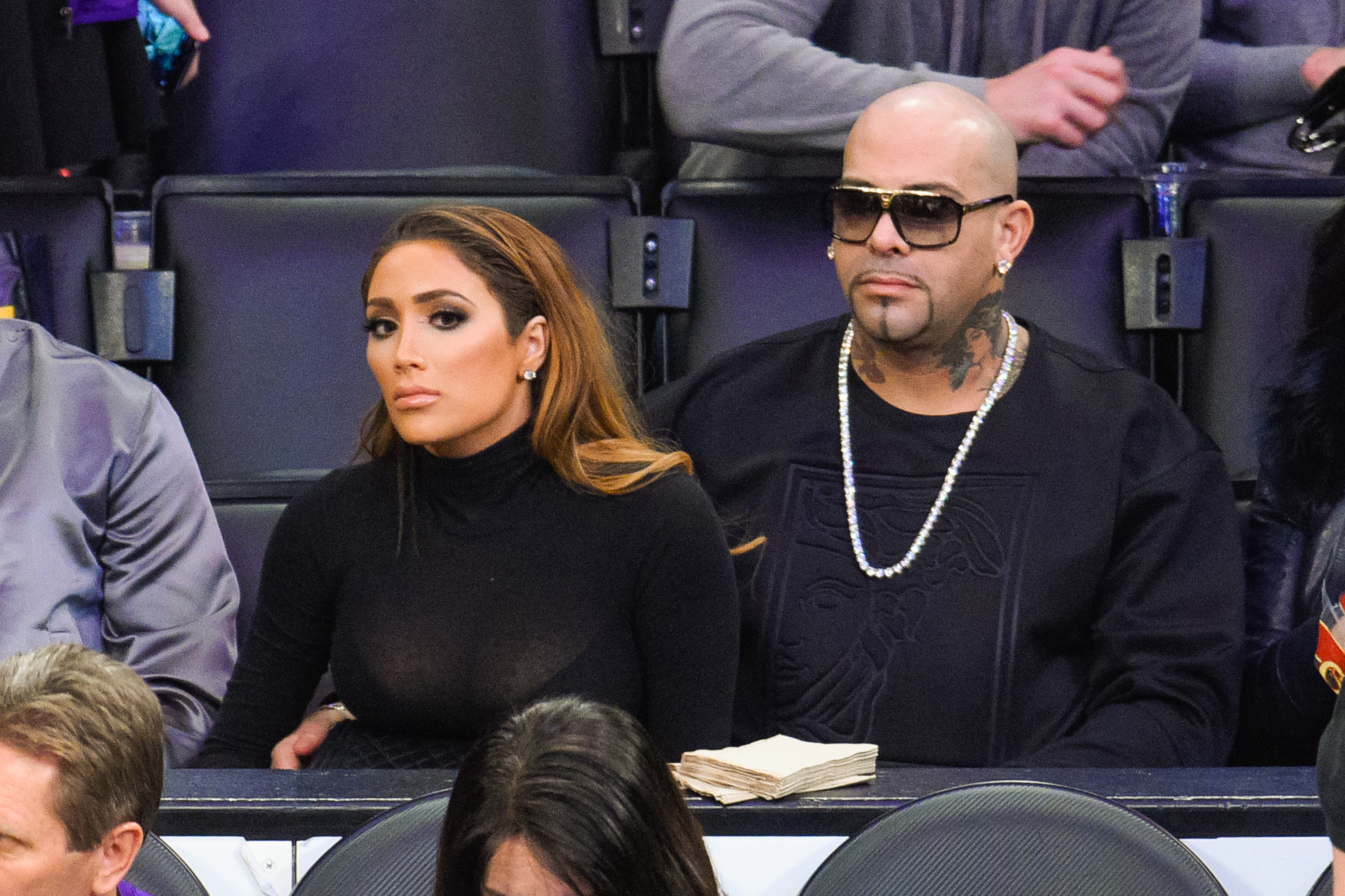 Celebrities At The Los Angeles Lakers Game