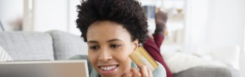 Black woman shopping online
