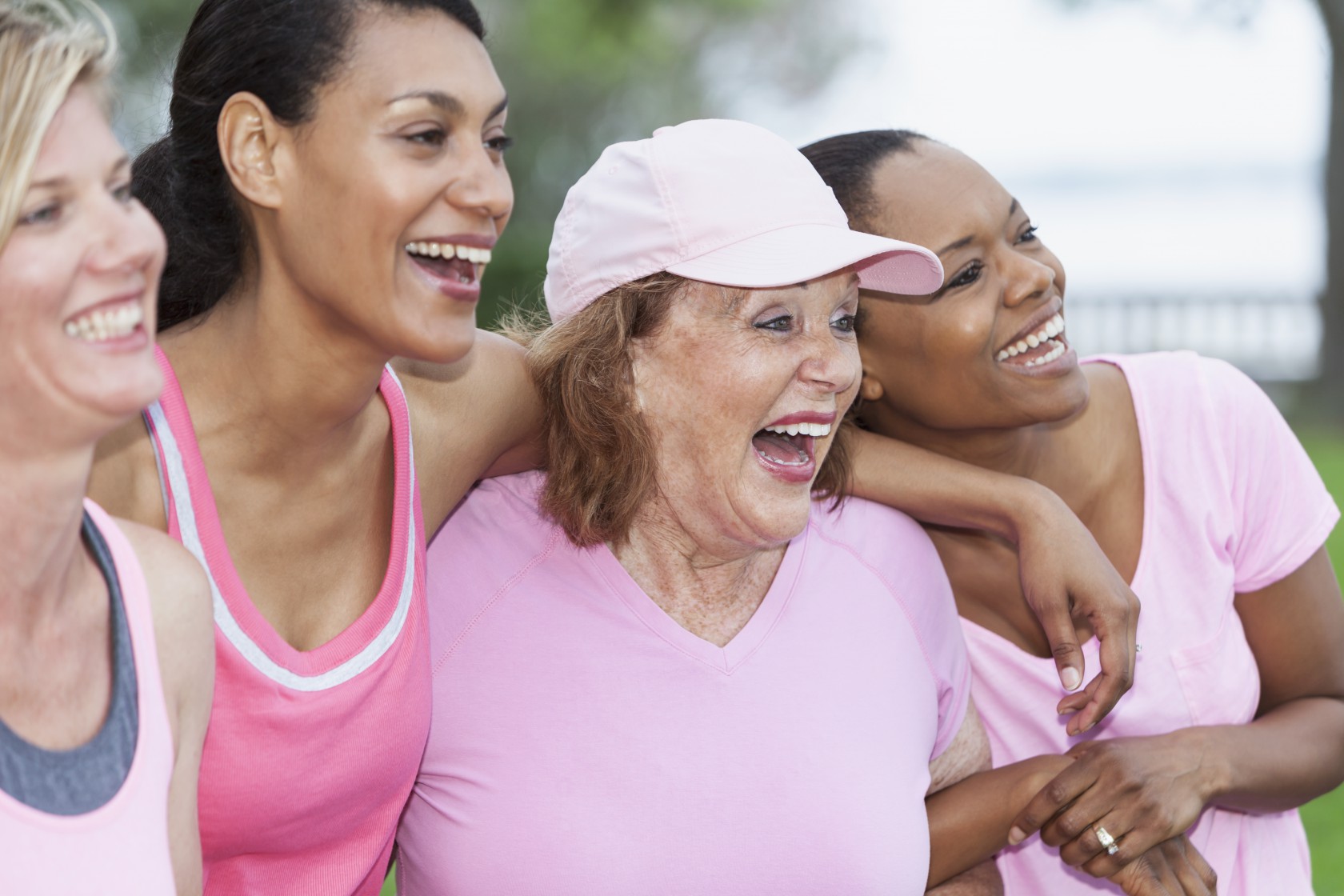 Group of women wearing pink