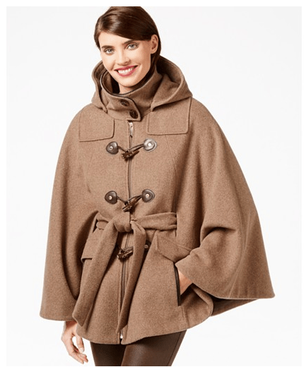 Toggle-Front Cape Coat