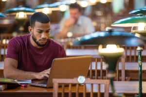 Students Studying in a Library