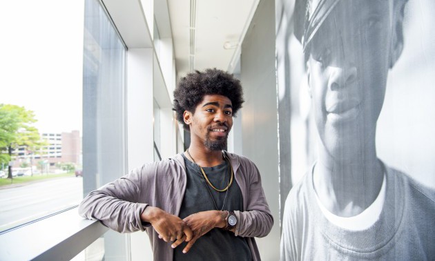 Devin Allen, amateur photographer whose photo of the Baltimore riots ended up on the cover of Time sets up a show at the Reginald Lewis Museum