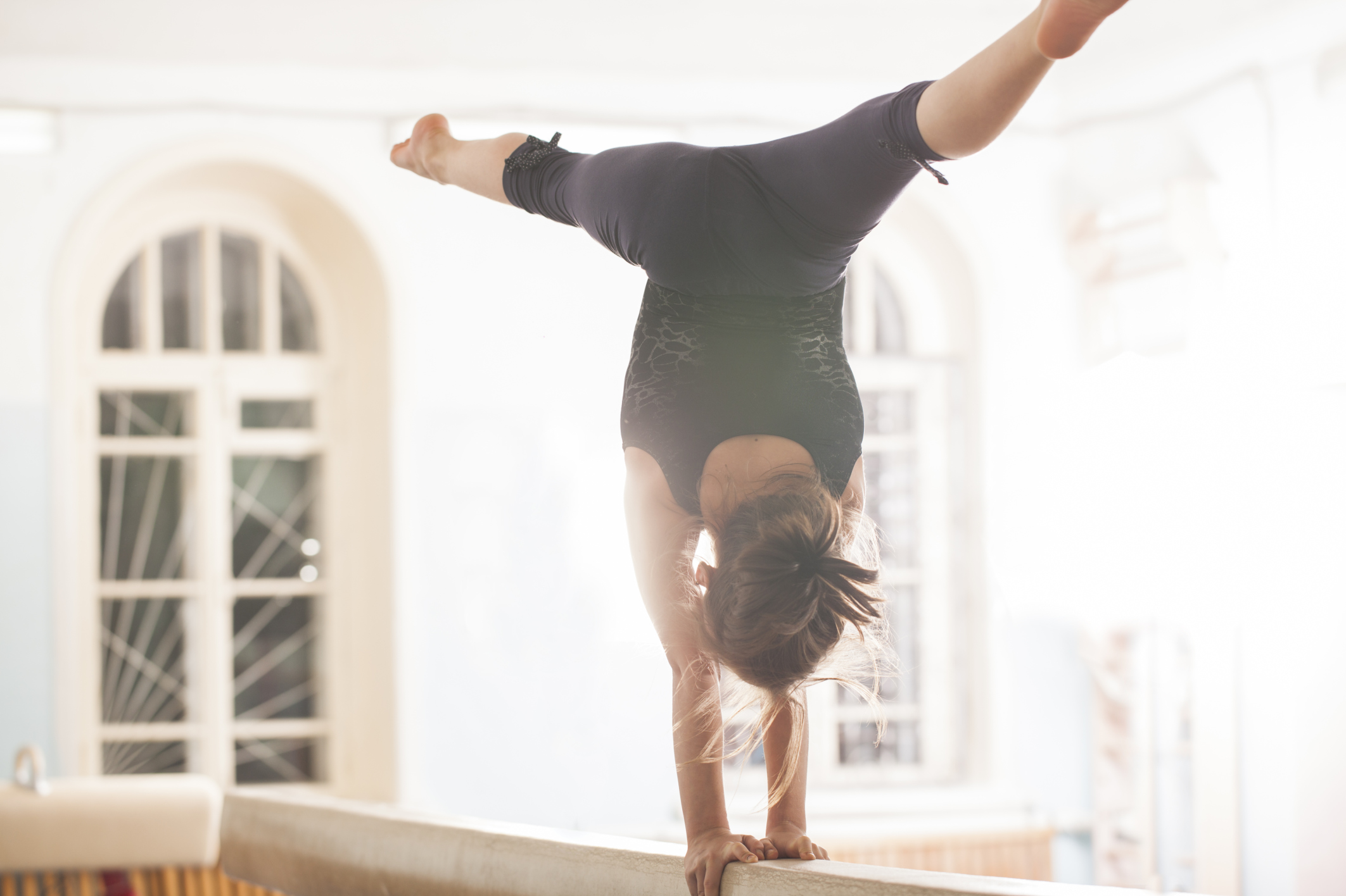 teen girl in a sports hall