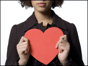 Girl with red heart