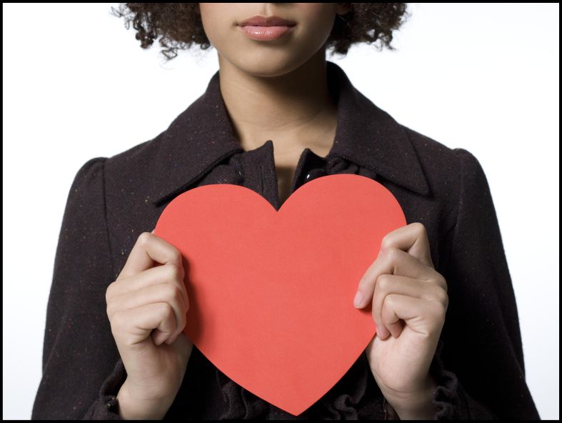 Girl with red heart