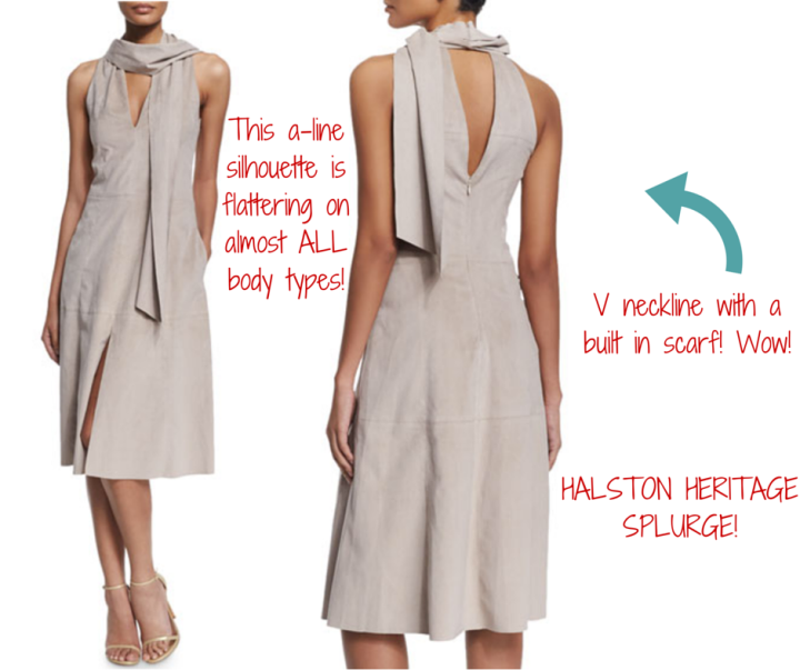 Halston Heritage || Sleeveless Ultrasuede® Dress With Scarf