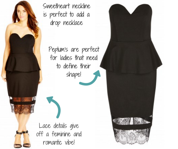CITY CHIC || Plunge Peplum Dress