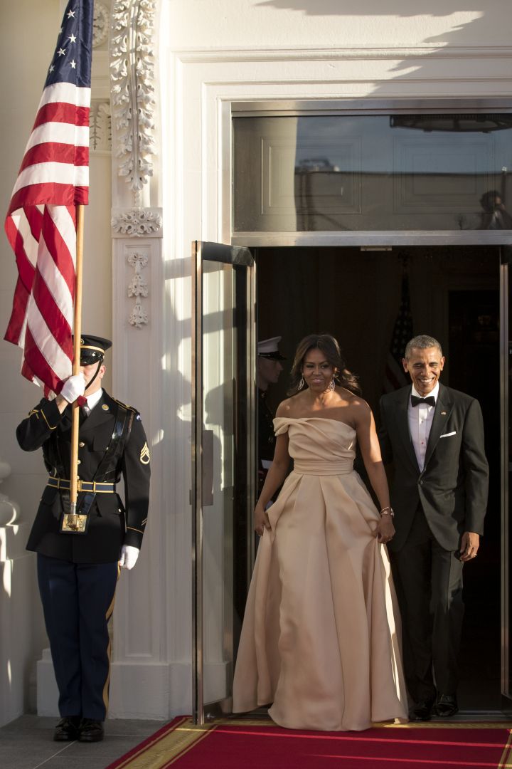 Barack & Michelle Arrive To The Nordic State Dinner