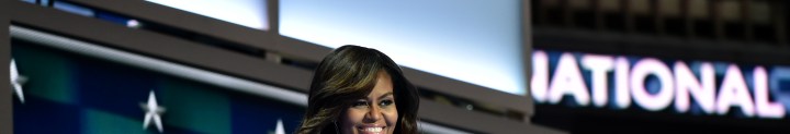 PHILADELPHIA, PA - JULY 25: First Lady Michelle Obama takes the