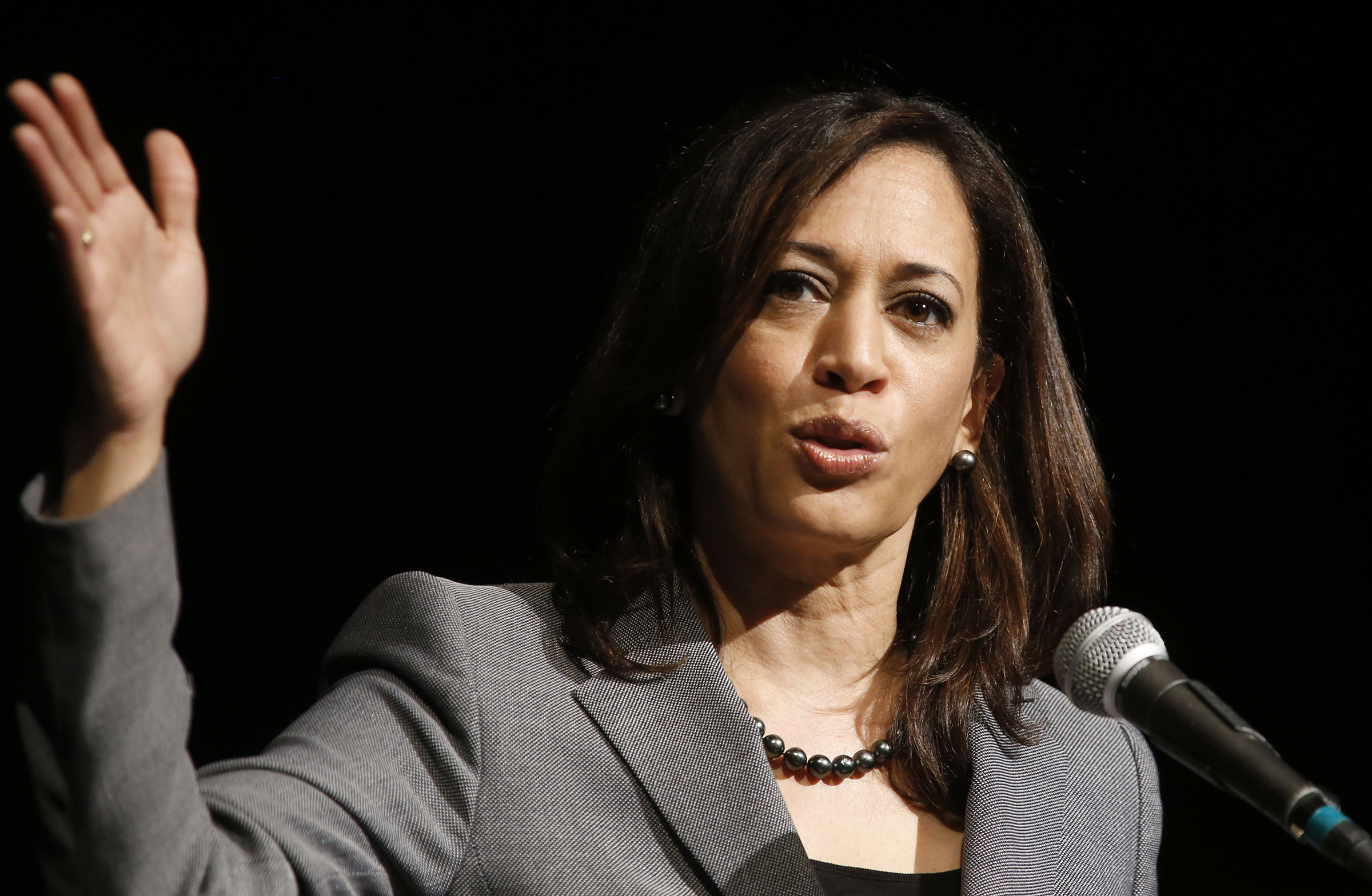 LOS ANGELES, CALIFORNIA - JANUARY 30, 2015: California Attorney General Kamala Harris speaks at Aker