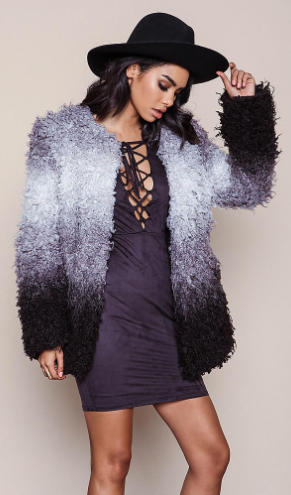 Starlet Ombre Furry Shag Coat
