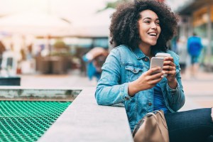 Beautiful girl with mobile phone