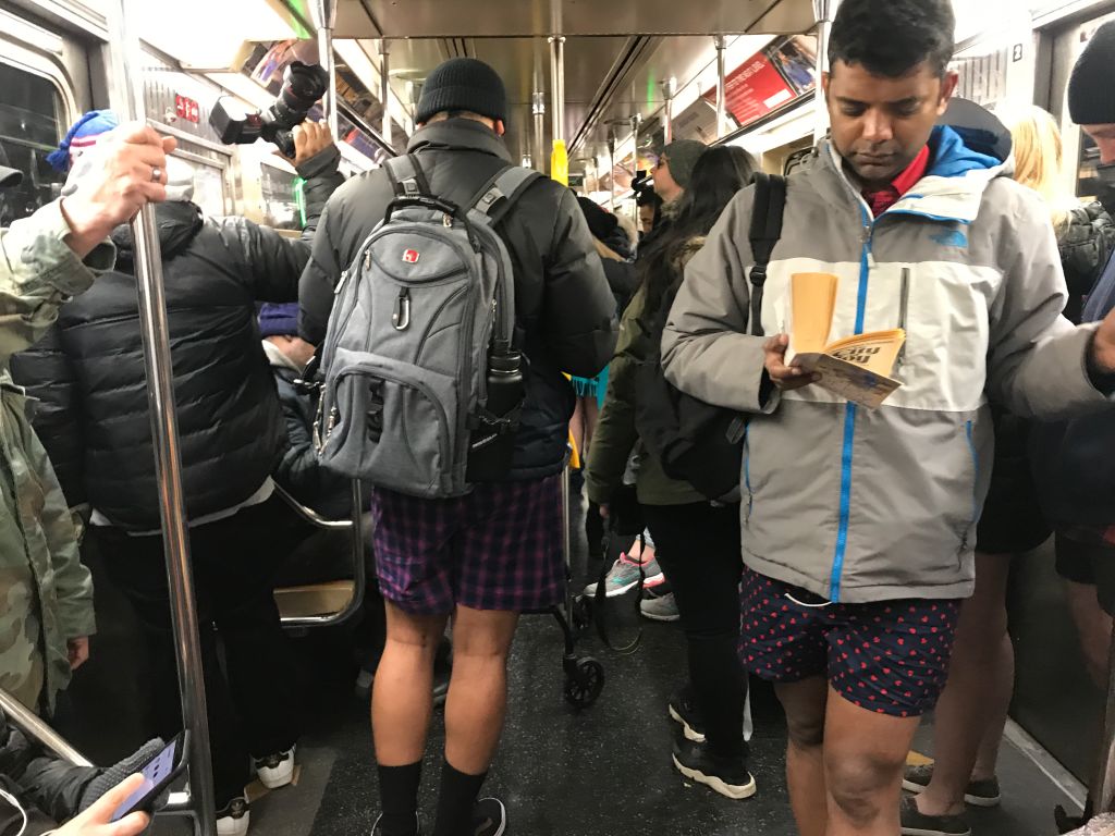 Participants seen riding the NYC subways during the annual '...