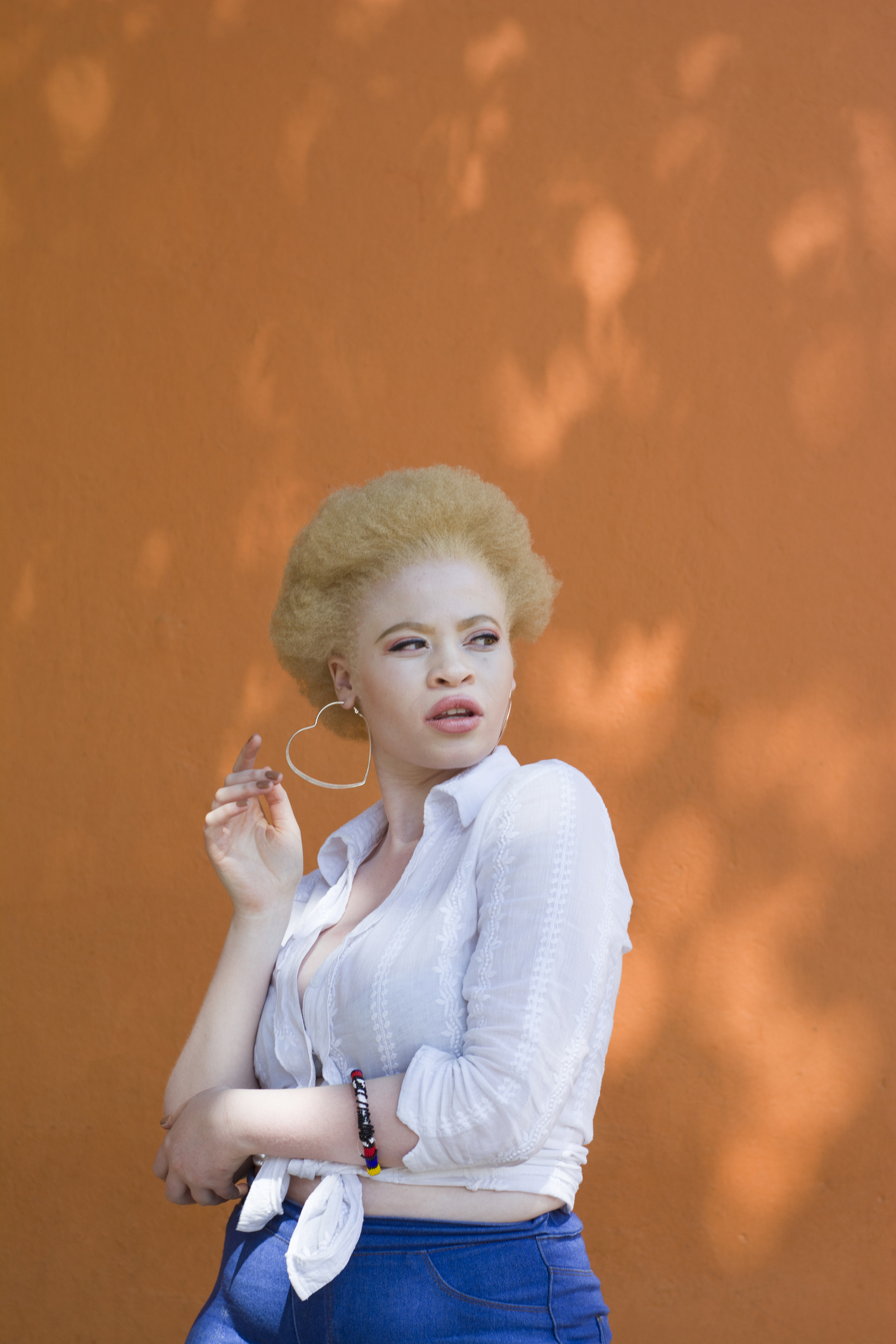 Beautiful woman with natural afro hair