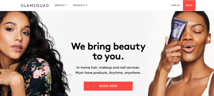 Glamsquad Homepage