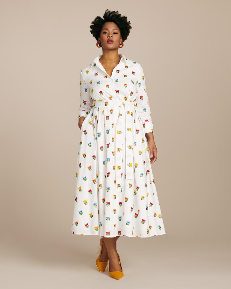Carolina Herrera Shirt Dress with Waist Tie