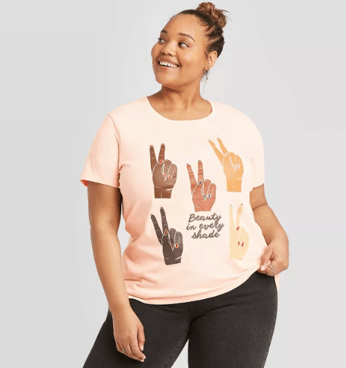 Well Worn Women's Plus Beauty In Every Shade Short Sleeve T-Shirt ($15)