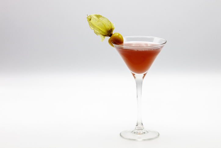 Close-Up Of Drink On Table Against White Background