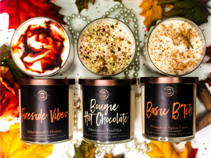 Blk Sunflower Candles