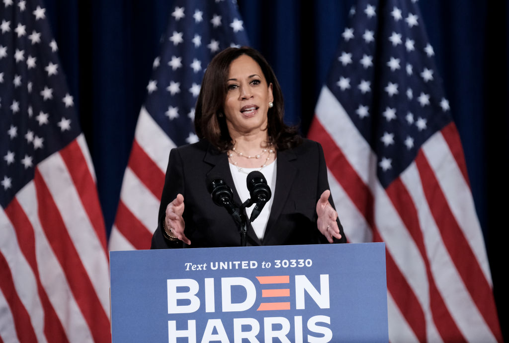 Vice Presidential Candidate Kamala Harris Delivers Remarks In Washington DC