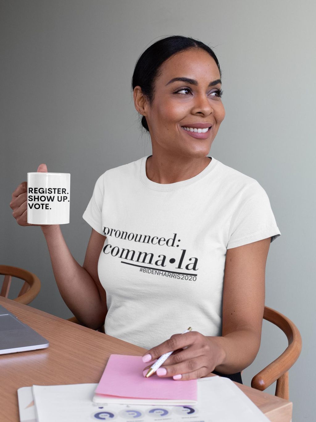 Kamala, Biden Harris T-shirt 2020, Register Show Up Vote, Election 2020, Voting Ladies T Shirt