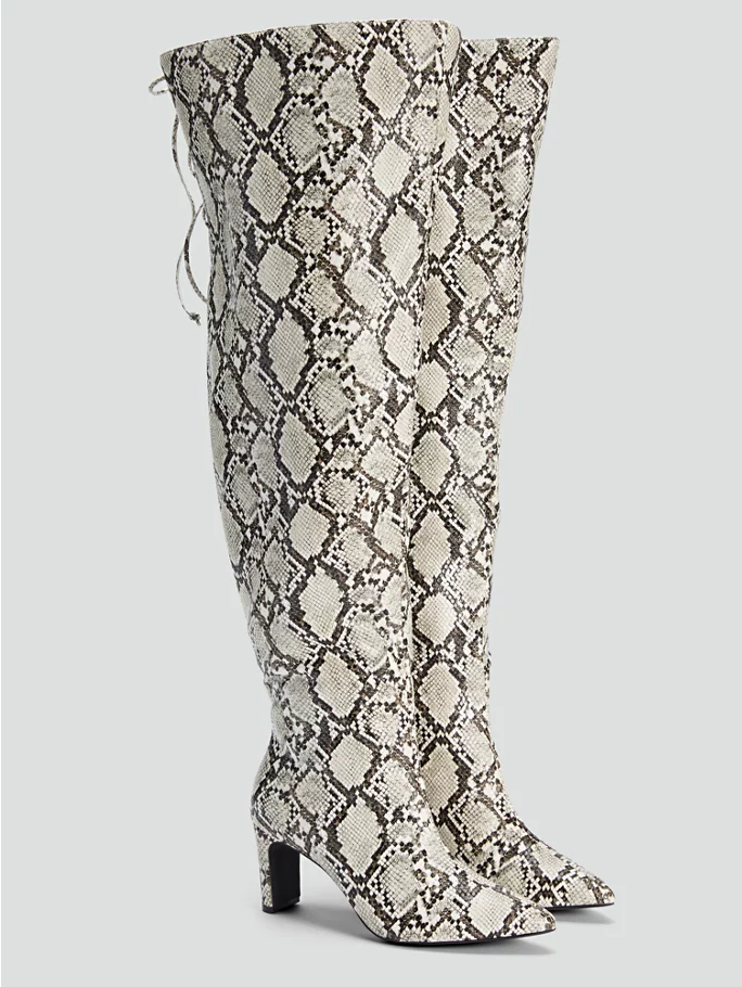 SNAKE PRINT THIGH HIGH BOOTS - NADIA X FTF