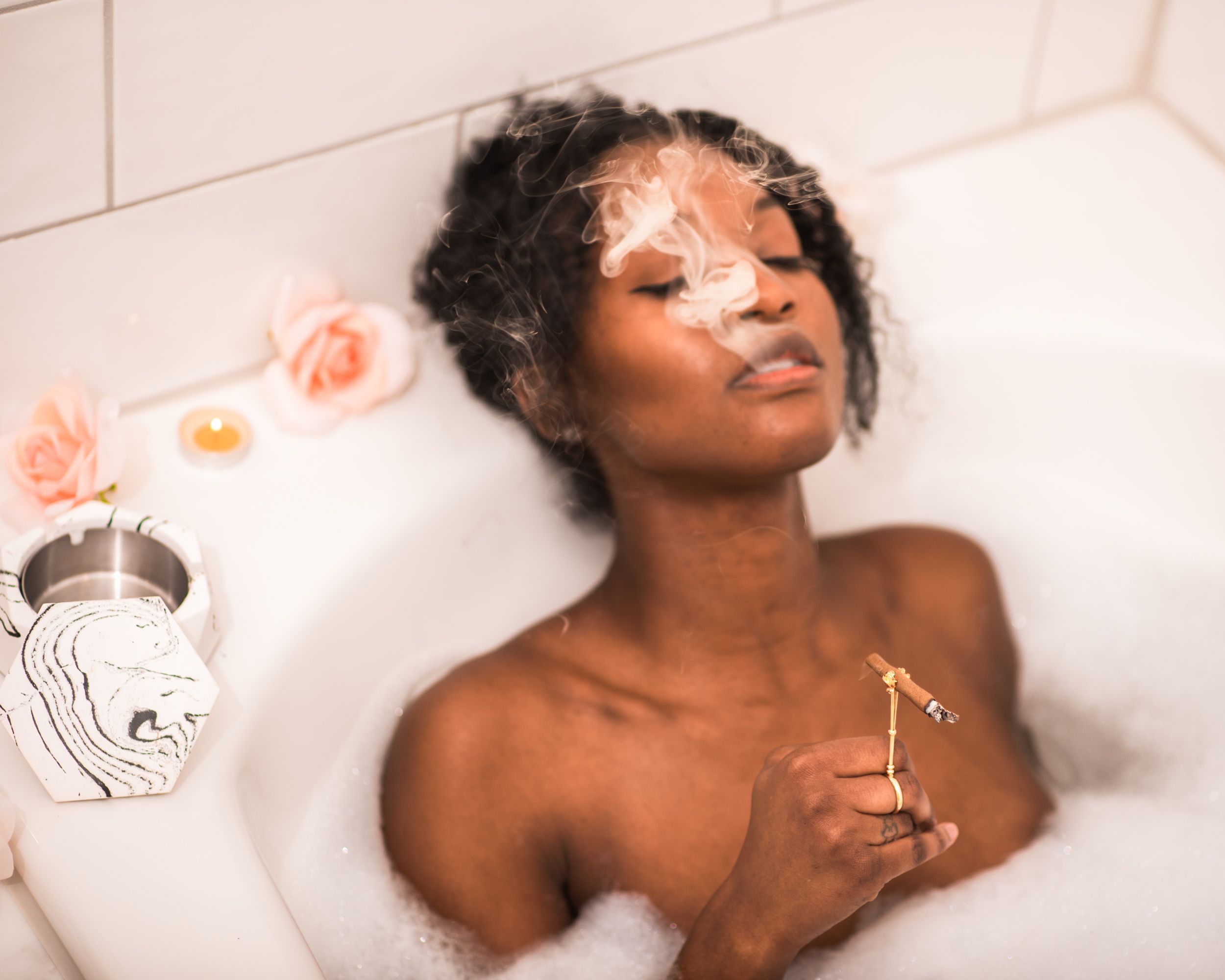 Black Woman Smoking Marijuana