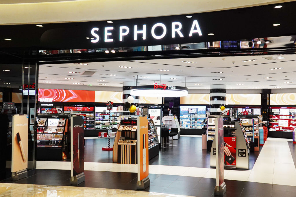 The Sephora store is open in a mall...