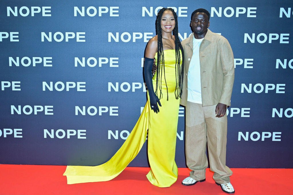 Keke Palmer (L) and Daniel Kaluuya (R) attend the red carpet...