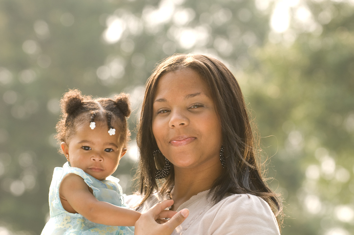 Mother with infant daughter