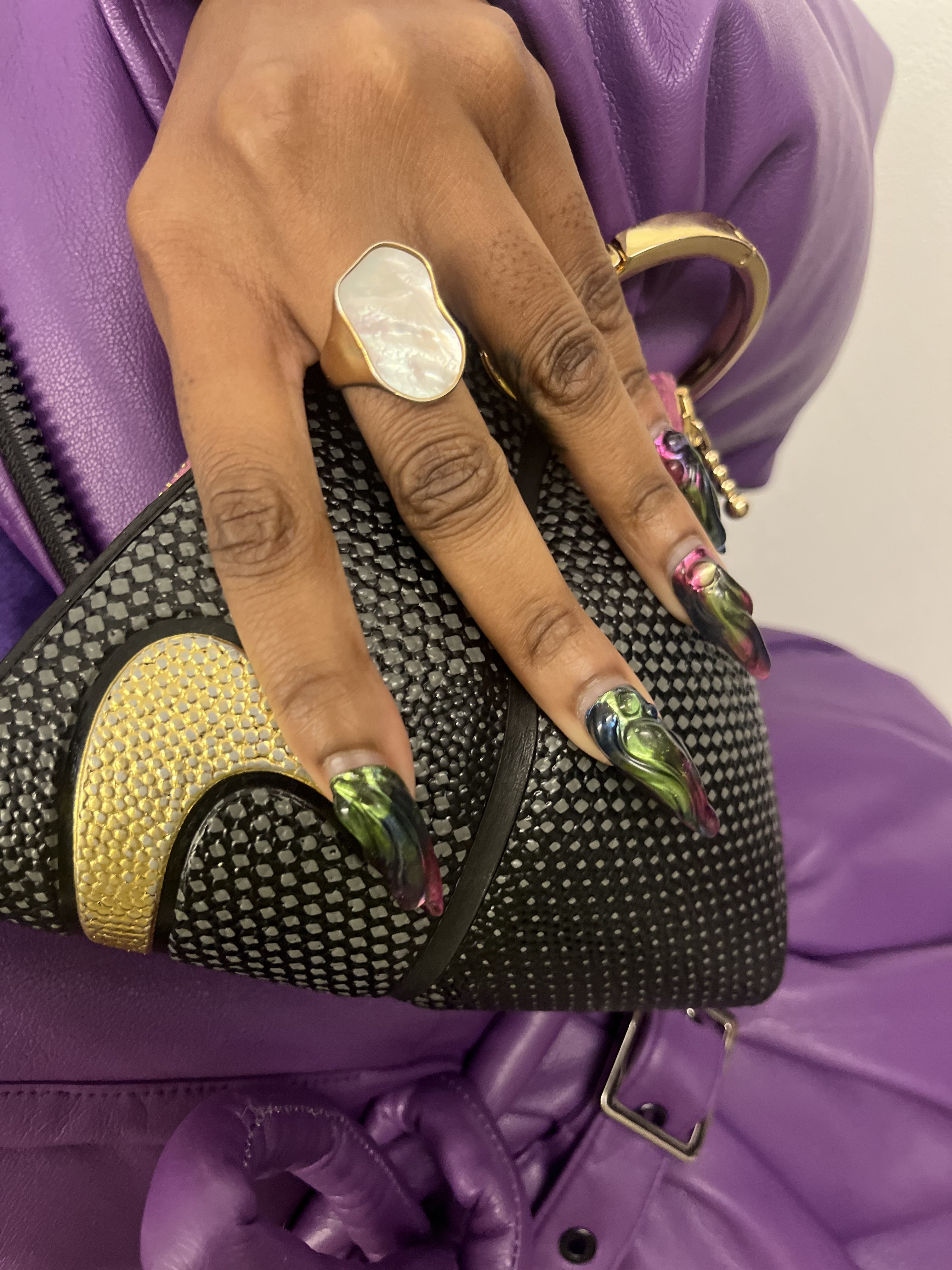 Oil-Slick Sculpted Stillettos