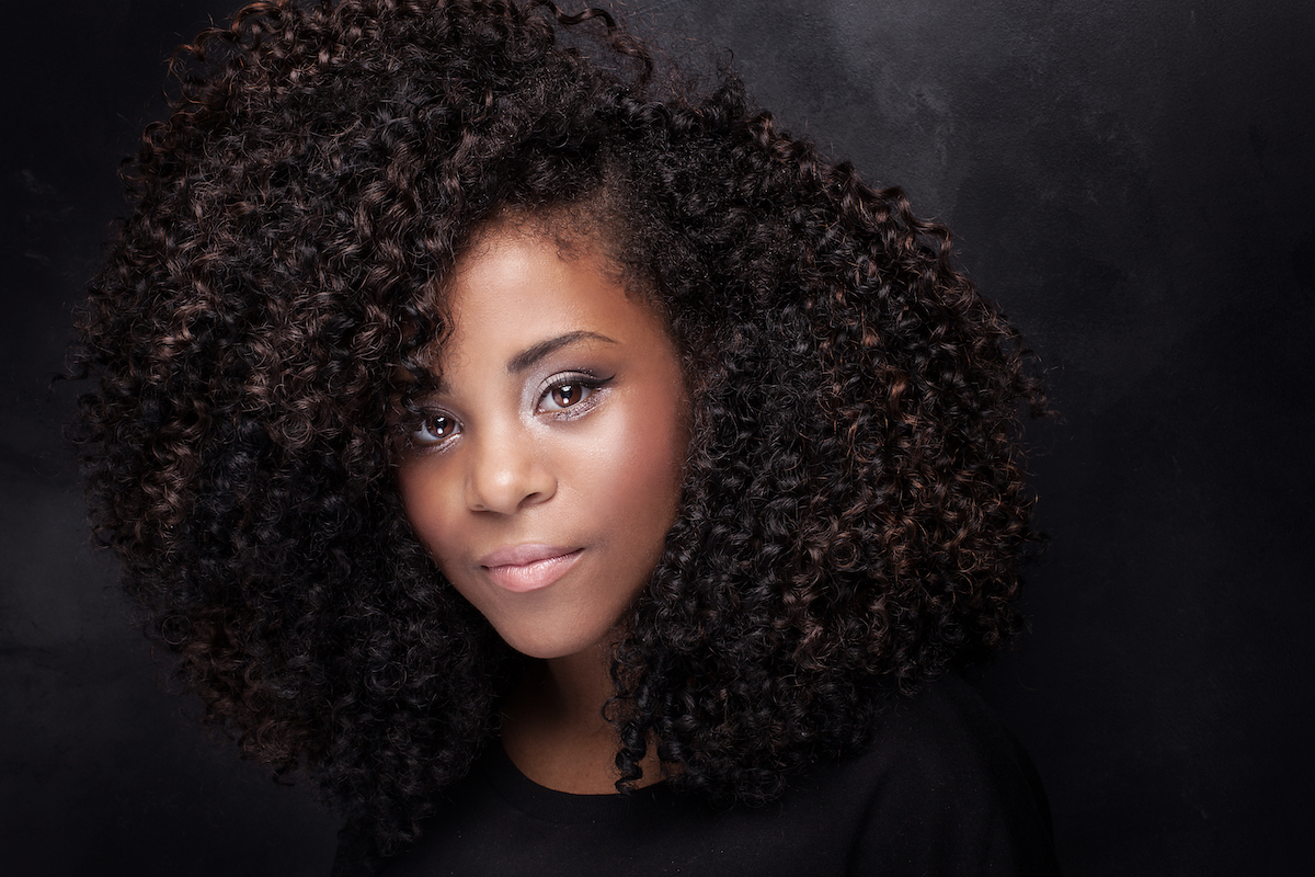 Black woman with big, curly hair
