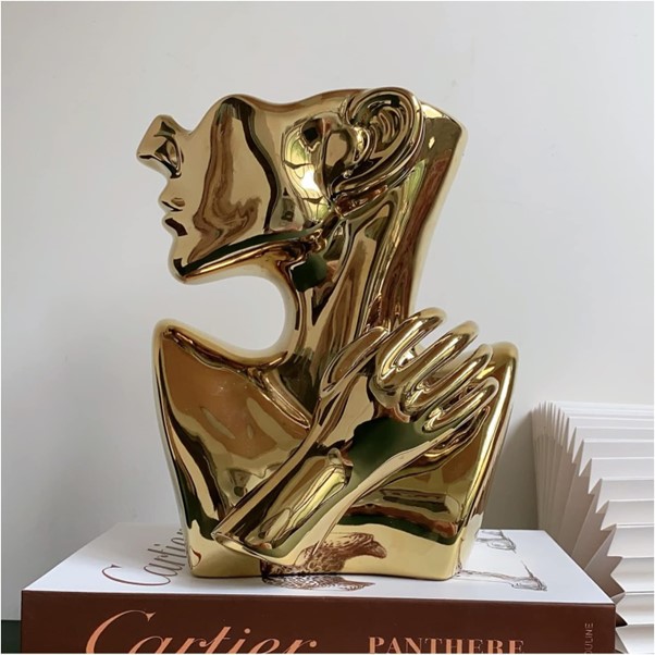 Hot Girl Golden Bust Vase