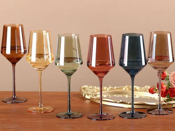 Hot Girl Hand Blown, Multi-Hue Wine Glasses