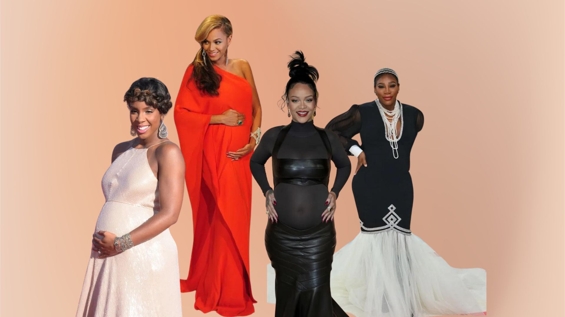 Kelly Rowland, Beyonce, Rihanna, Serena Williams baby bump on the red carpet