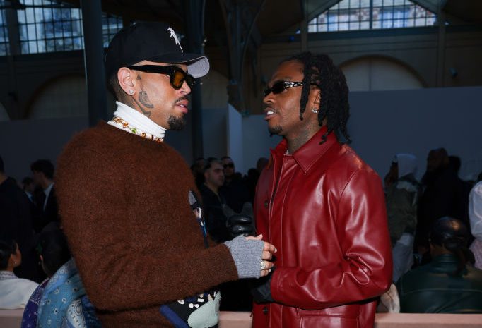 chris brown gunna Amiri : Front Row - Paris Fashion Week - Menswear Fall/Winter 2024-2025