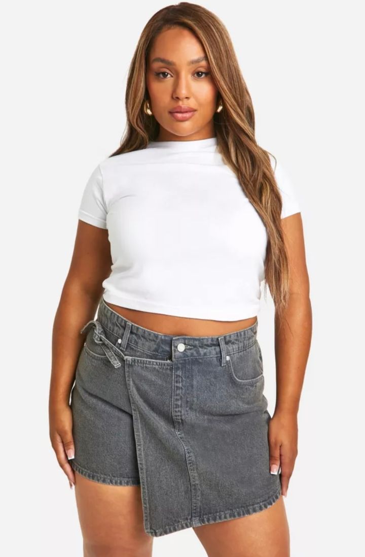 Wrap Tie Denim Skort